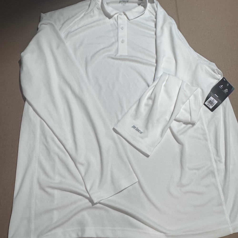 Prince White Long Sleeve Men's Shirt NWT